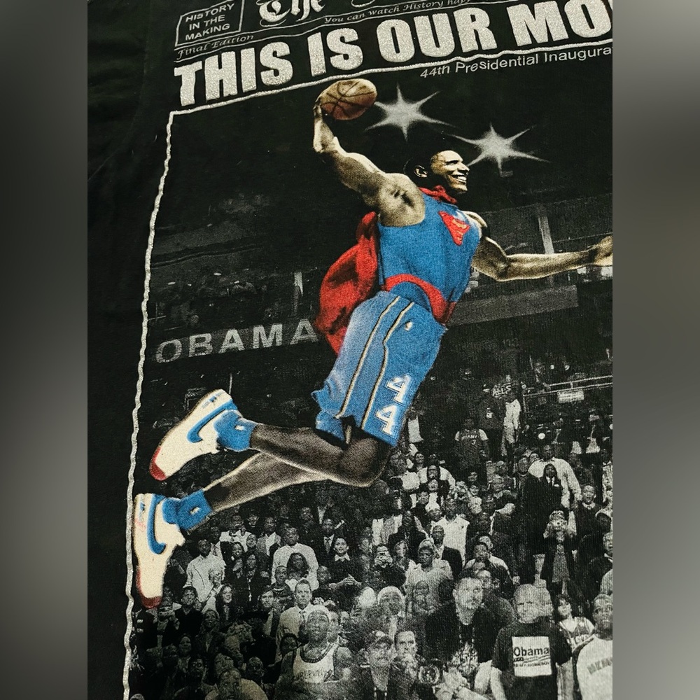 Vintage Graphic “Barack Obama Dunk” Tee  To
Commemorate 44th President  1/20/09 - Picture 6 of 12
